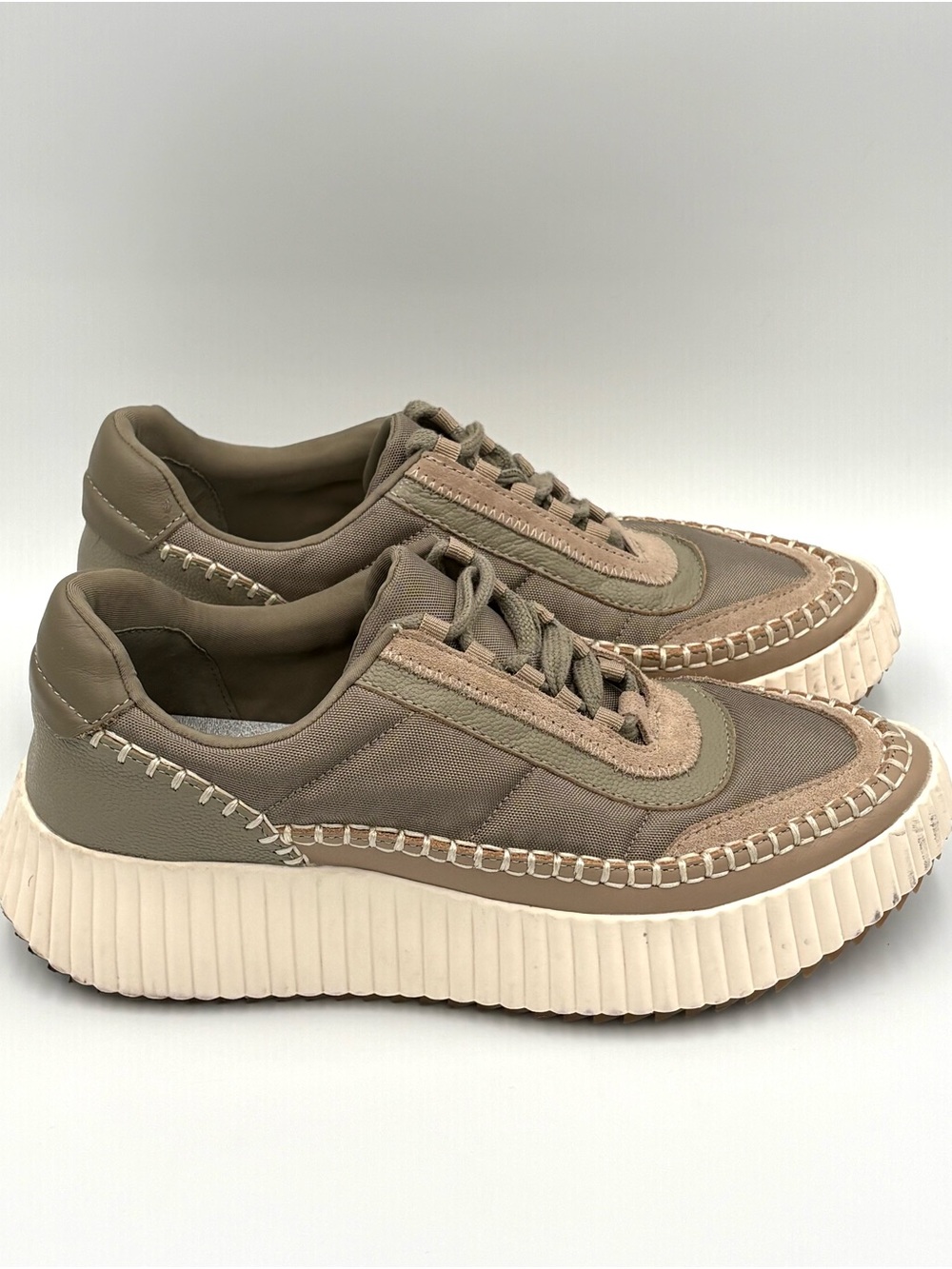 Dolce Vita Taupe Nylon Suede Trim Gorpcore Platform Sneakers Size 8.5